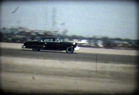 1953 Olds running the old San Gabriel River Drag Strip - by the end of the race - the other car isn't even in sight. 